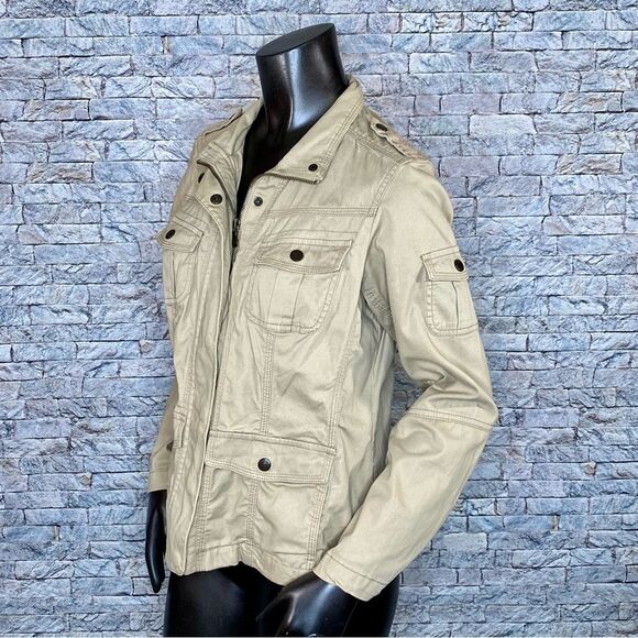 Sonoma Utility Cargo Jacket Women's Size Medium Safari Style Lightweight - Picture 2 of 7